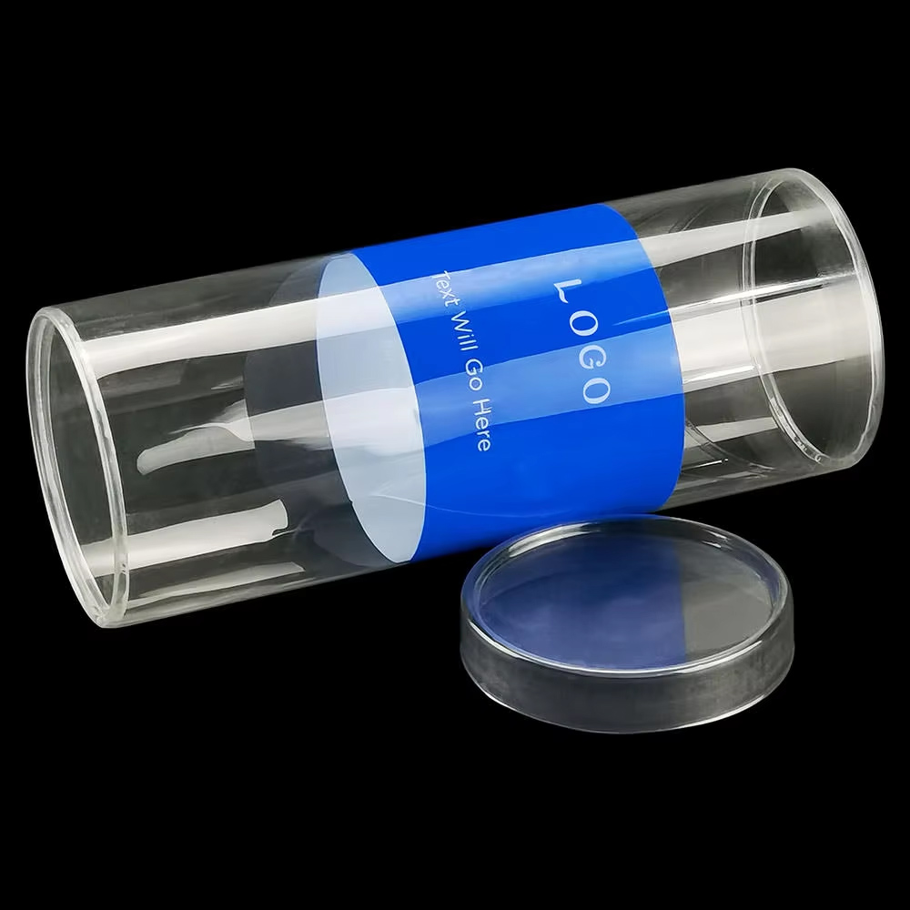 Wholesale Custom Logo Printing Clear Plastic Cylinder Tube Packaging Box