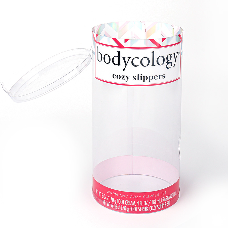 clear cylinder container with lid