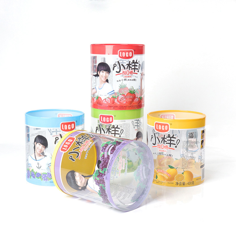 Clear Plastic Cylinder container with lid