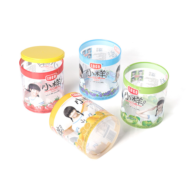 clear cylinder container with lid