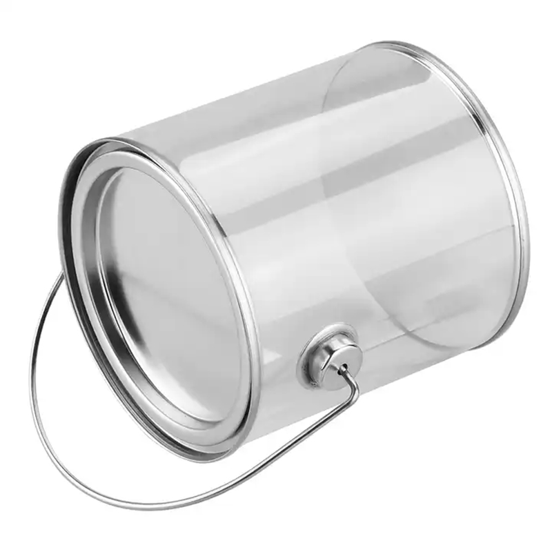 Clear Plastic Cylinder container with lid