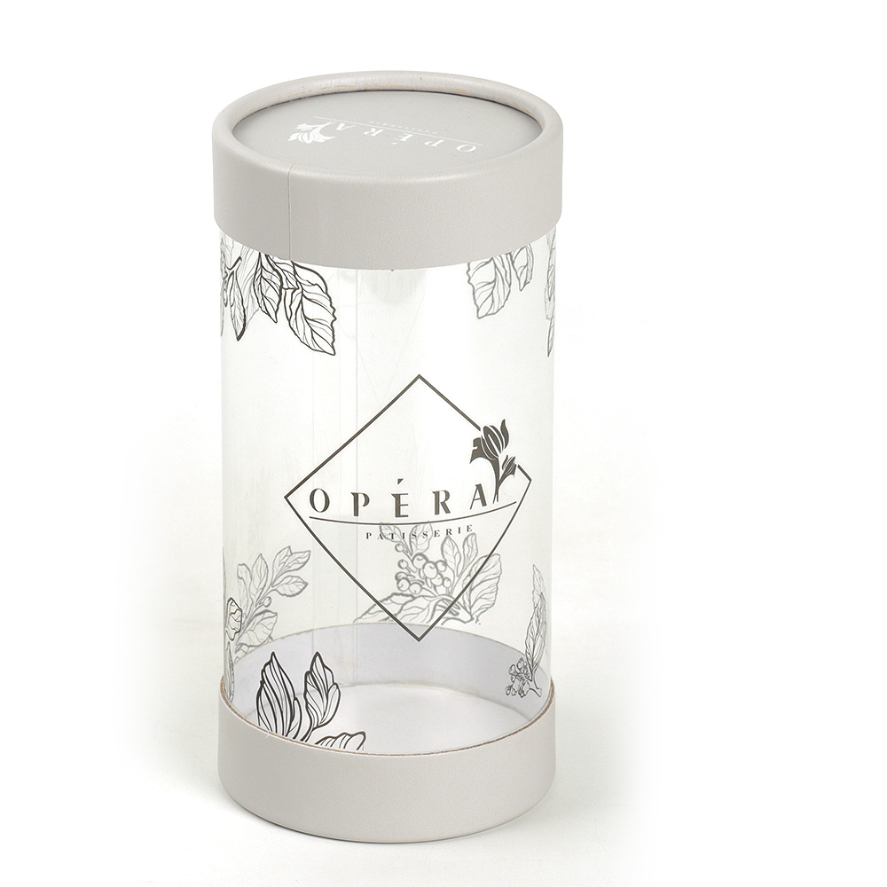 cylinder box with transparent window