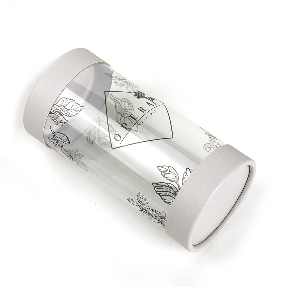 clear cylinder container with lid