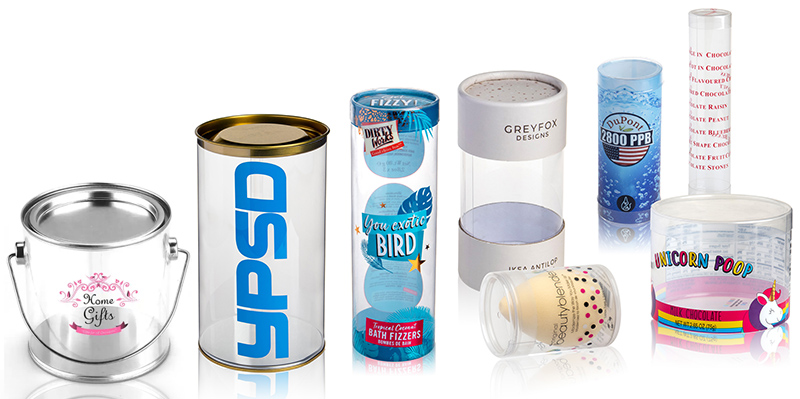 clear plastic cylinder packaging