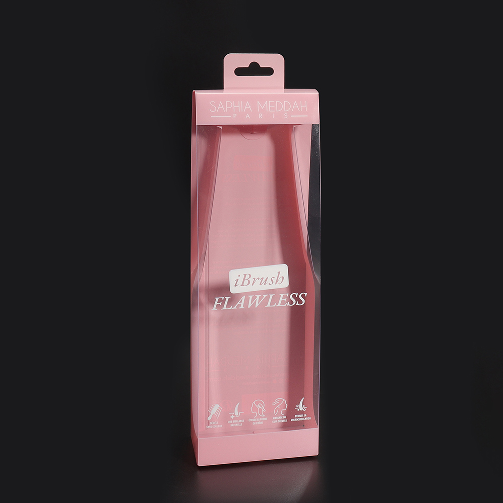 PET Printed Foldable Clear Plastic Box Packaging for Hair Brush Packaging