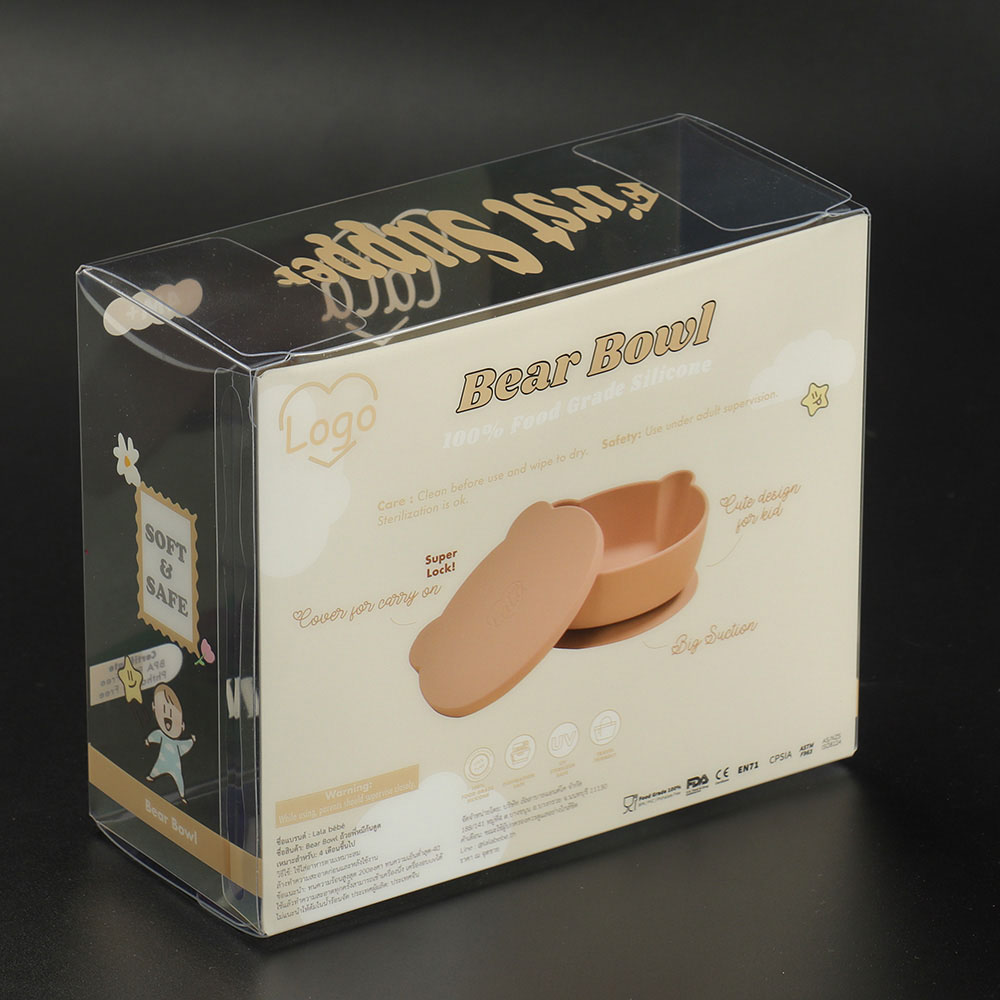 Customized Plastic Boxes Clear Packaging Custom Printed Gift Boxes for Bear Tableware